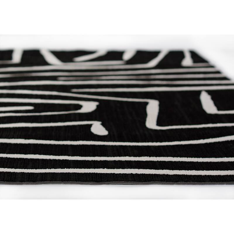 Momeni Noho Modern Black Geometric Area Rug