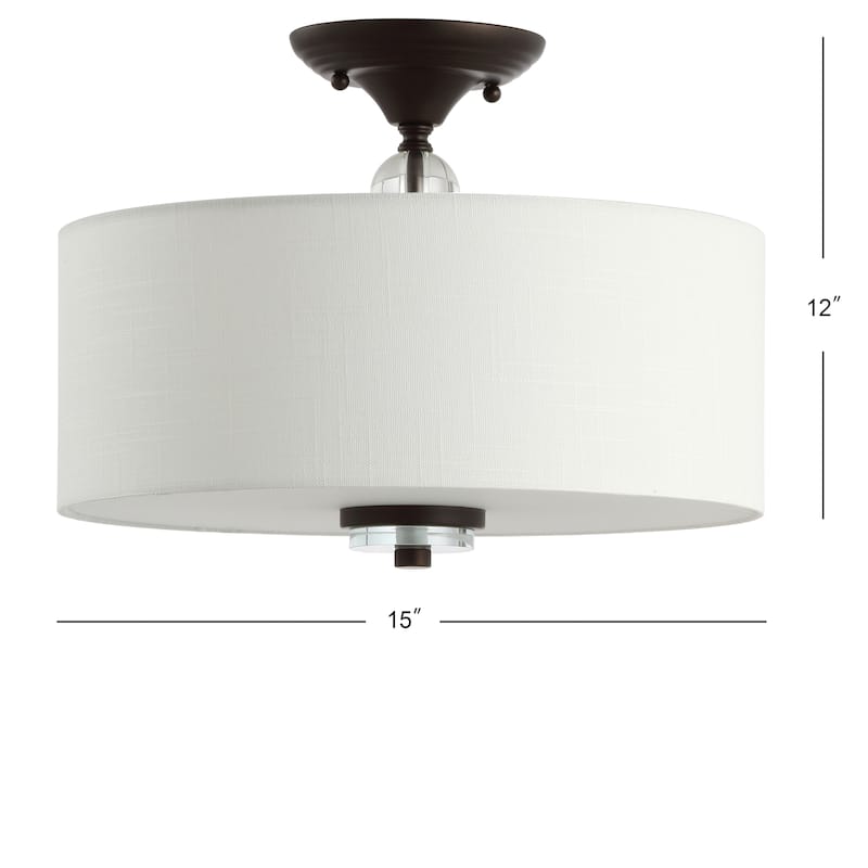 Marc Metal LED Semi Flush Mount, Oil Rubbed Bronze/White by JONATHAN Y