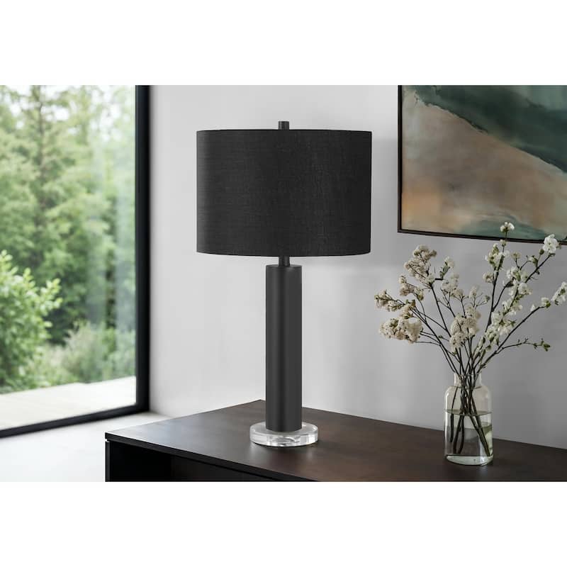 Lighting, 28"h, Table Lamp, Black Metal, Black Shade, Contemporary