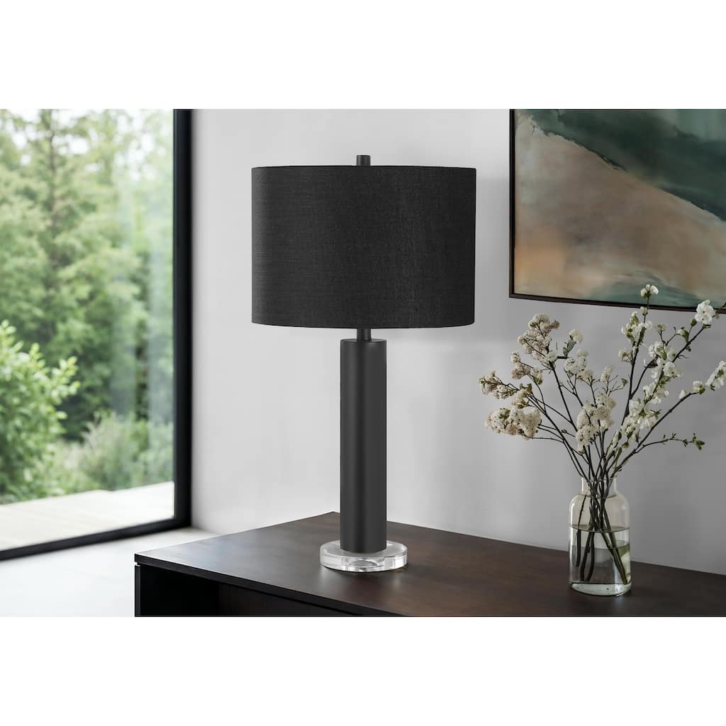 Lighting, 28"h, Table Lamp, Black Metal, Black Shade, Contemporary