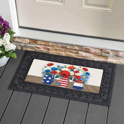 22 in. x 10 in. Red White and Blue Jars Sassafras Switch Mat