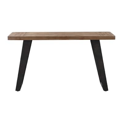 51.75" Brown Wood Industrial Console Table with Metal Legs