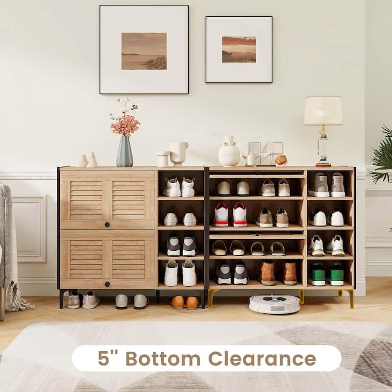 Costway Shoe Storage Cabinet with Flip Doors Adjustable and Removable - See Details