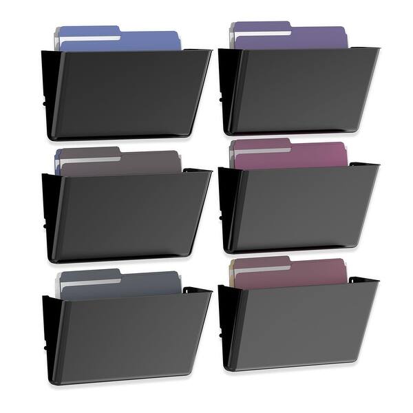 6 Pcs Clear Acrylic Magazine File Holder Vertical Desk Organizer Plastic Handle Basic Office School Work Study Display Rack