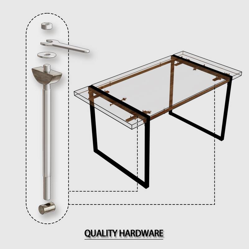 59 " Modern Kitchen Table with MDF Wood Top and Metal Frame Perfect for Dining or Coffee - 59”L x 31.5”W x 29.9”H