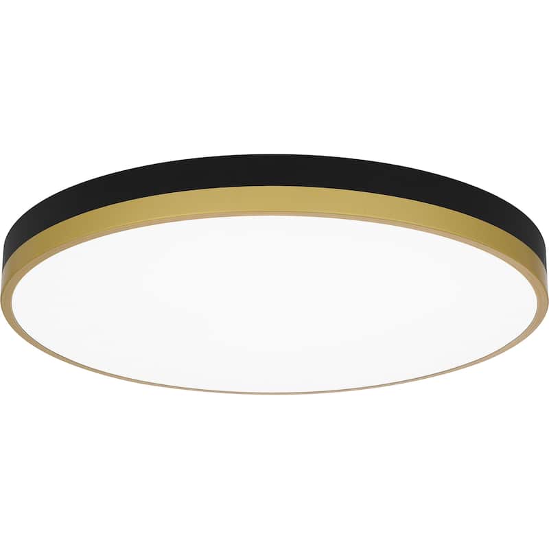 Bellevue QZCF86690 Tubi 20" Wide LED Flush Mount Ceiling Fixture - Matte Black / Gold