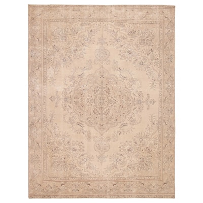 ECARPETGALLERY Hand-knotted Antalya Vintage Khaki Wool Rug - 9'5 x 12'4