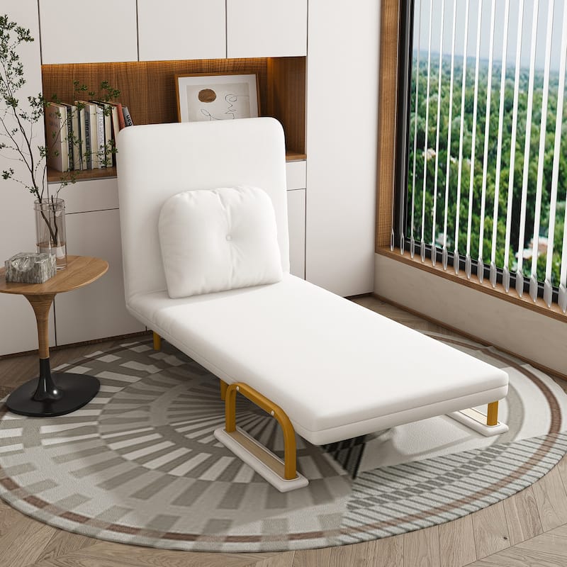 Folding Sofa Bed 3-in-1 Convertible Chair, Lounge Chair with 5-Position Adjustable Backrest, Sleeper Bed with Pillow