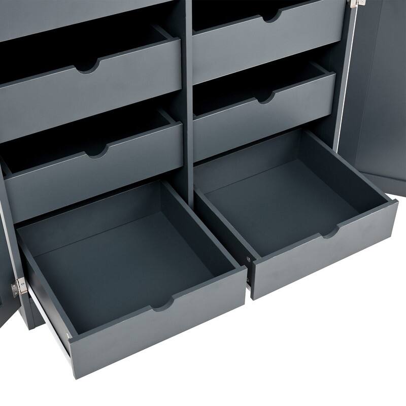 70.9"Tall Freestanding Kitchen Pantry Cabinet with Doors, Pull-out Trays and Adjustable Shelves for Organization
