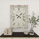 preview thumbnail 11 of 16, White Wooden Carved Acanthus Floral Wall Clock with Distressing