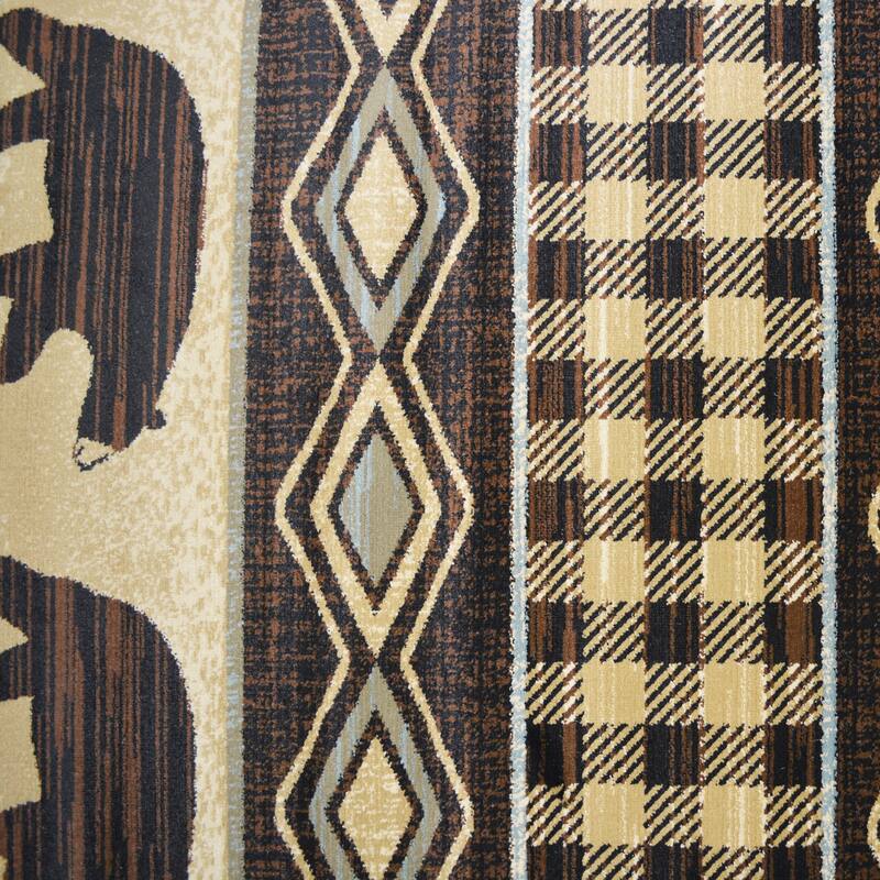 Lodge King Bear Plaid Rug