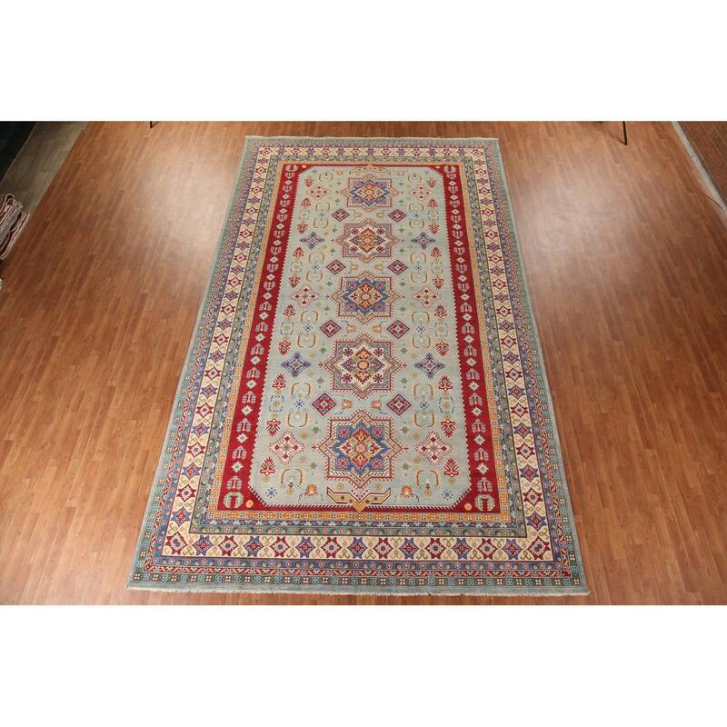 Geometric Kazak Large Oriental Area Rug Handmade Wool Carpet - 9'9" x 16'2"