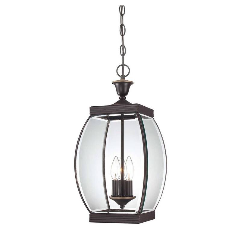 Medici Bronze Three Light Outdoor Hanging Lantern from the Oasis Collection - Medici Bronze