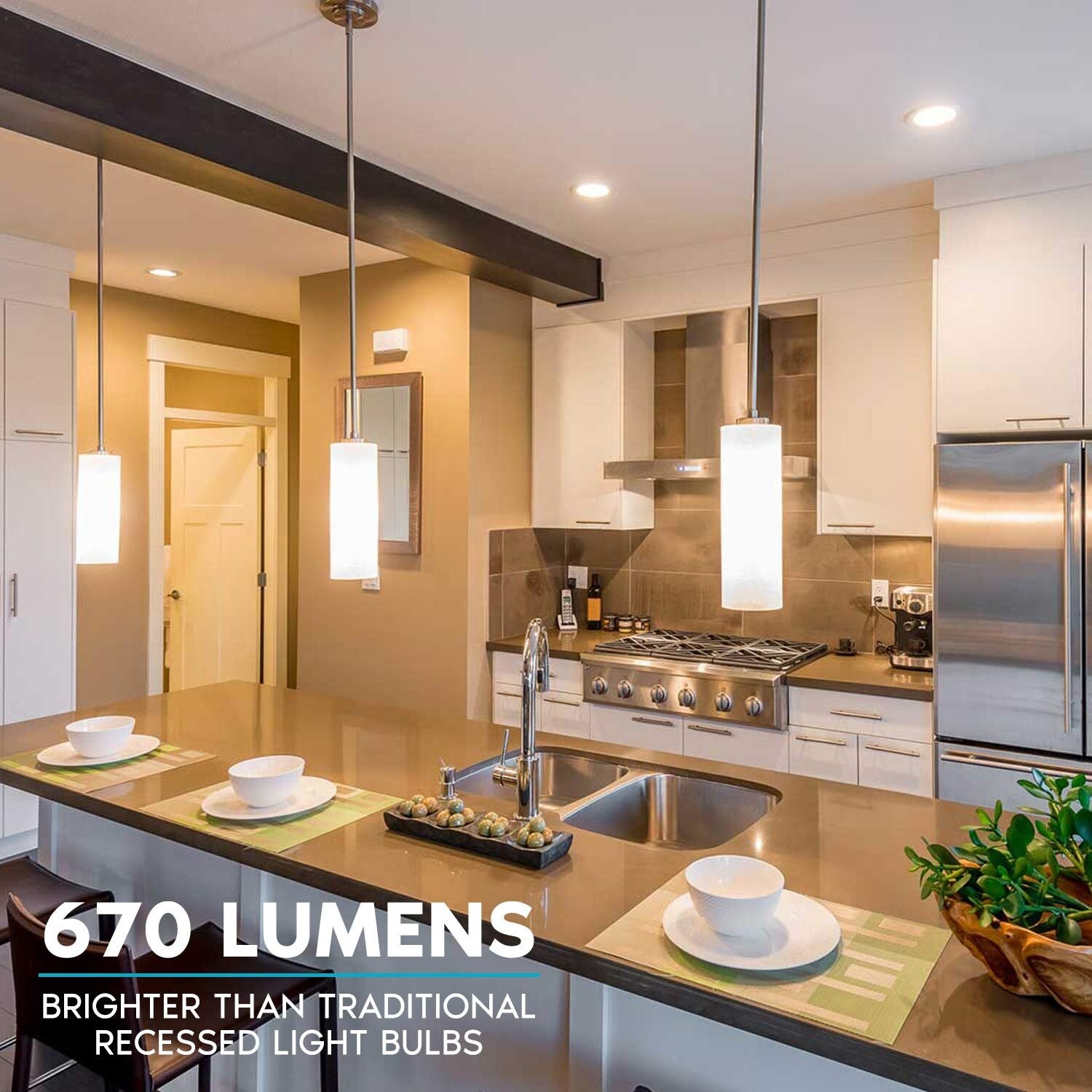 Luxrite 4 Inch LED Recessed Can Lights, 10W=60W, 5CCT 2700K-5000K - View #2