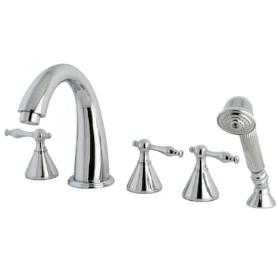 Naples 5-Hole Deck Mount Roman Tub Faucet with Hand Shower