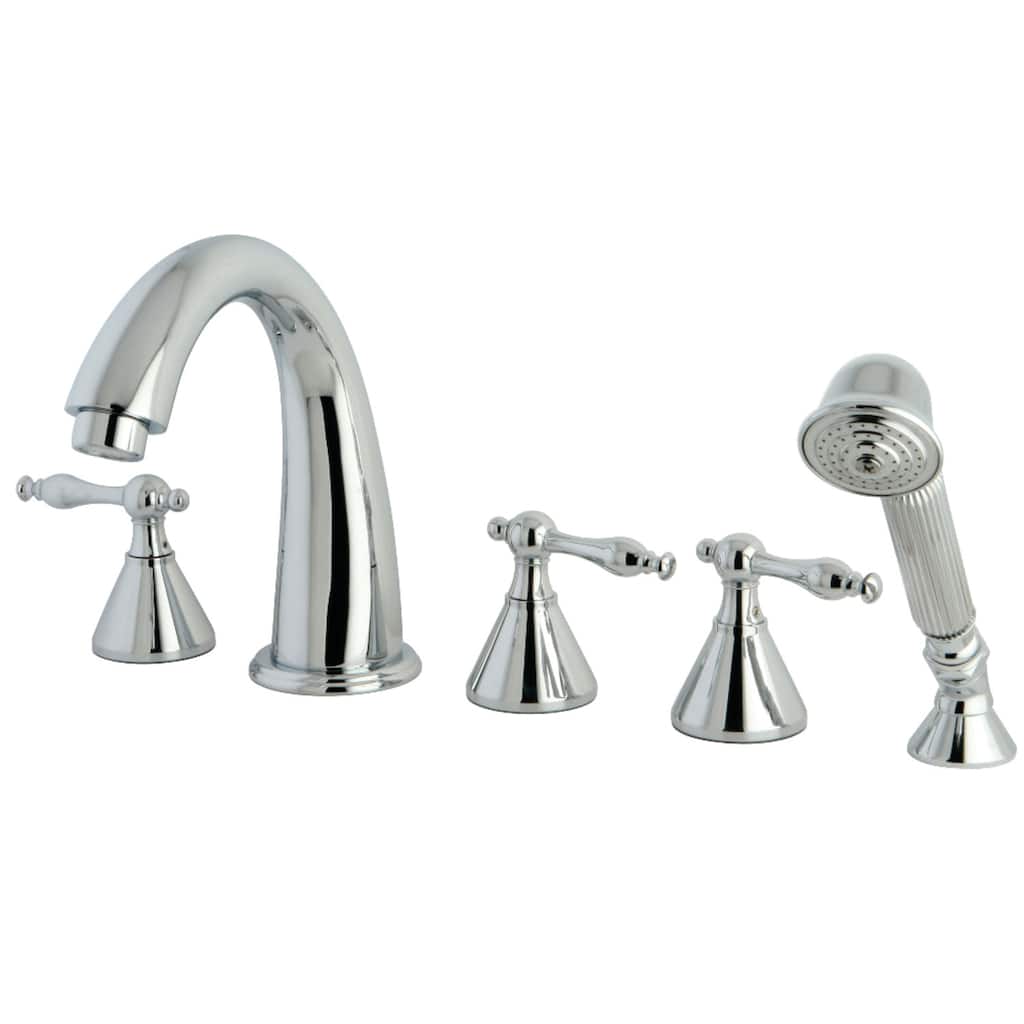 Naples 5-Hole Deck Mount Roman Tub Faucet with Hand Shower
