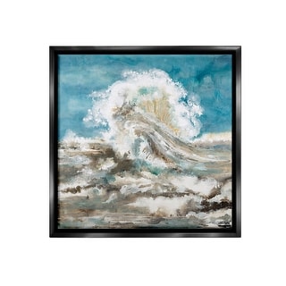 Stupell Abstract Ocean Splash Framed Floater Canvas Wall Art Design By ...