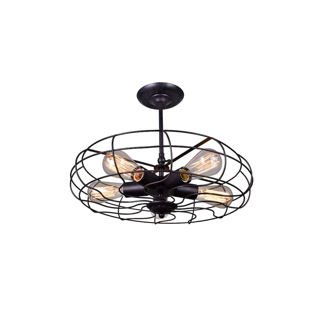 Pamela 5 Light 19in Rust Flush Mount