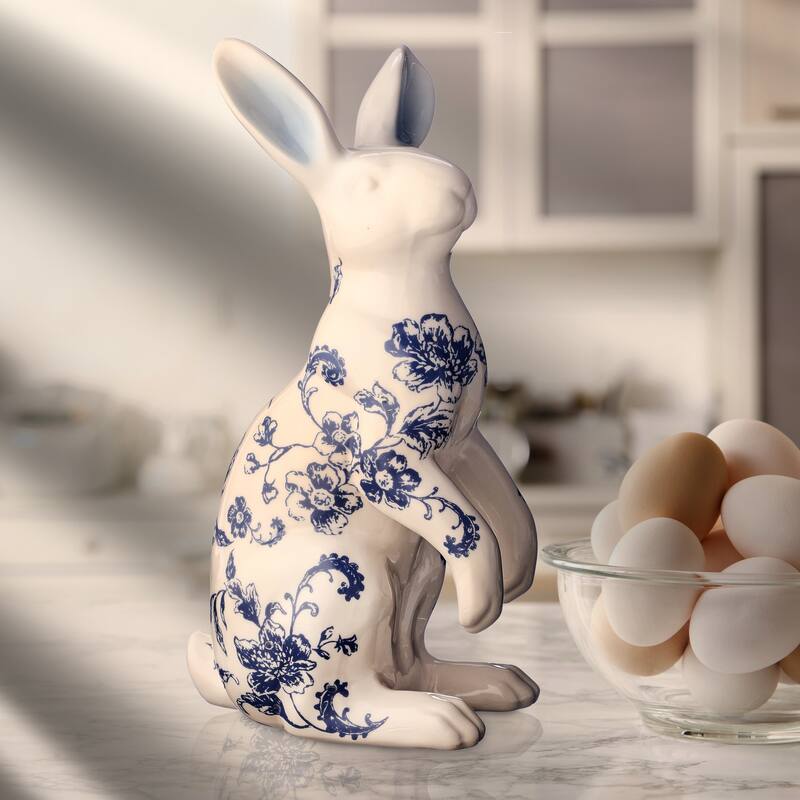 Ceramic Toile Bunny 10.25"