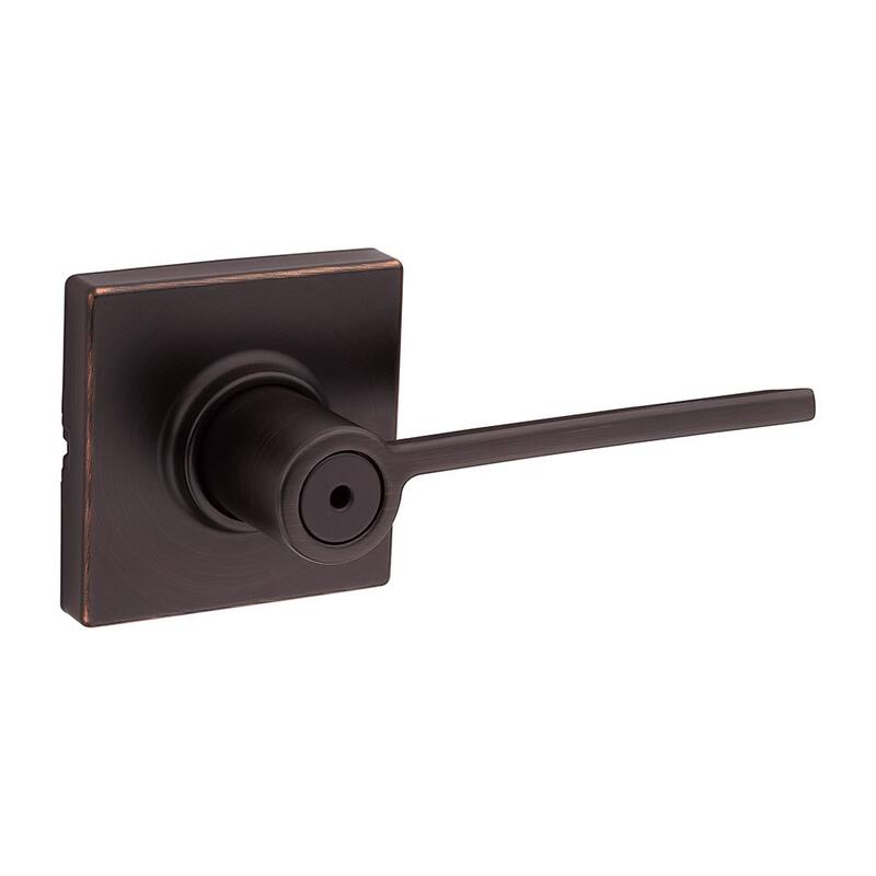Kwikset Ladera Privacy Door Lever Set with Square Rose