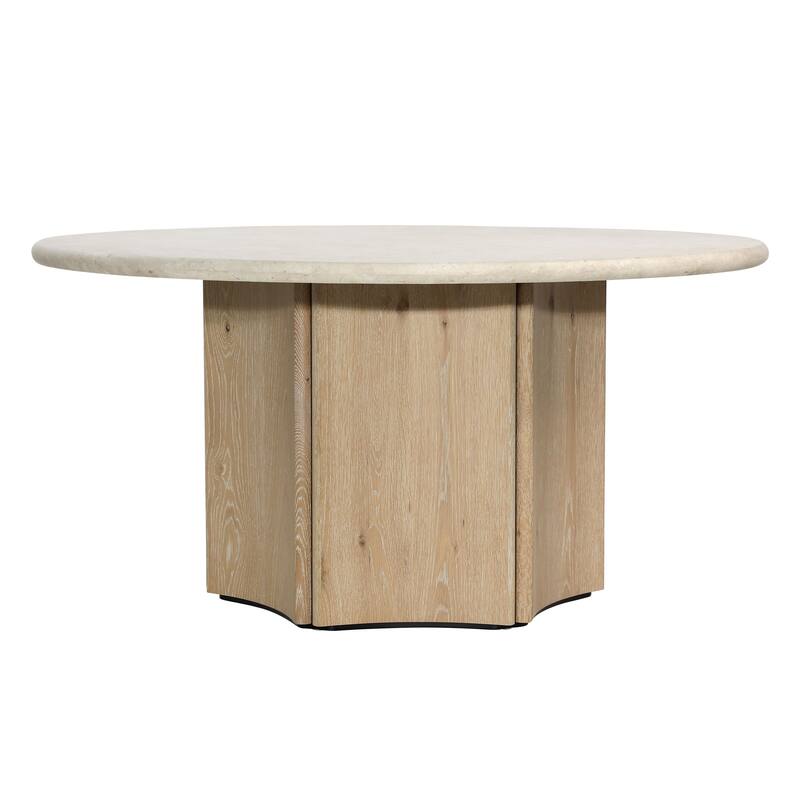 Octavia 59" Wide Oak Dining Table, Natural
