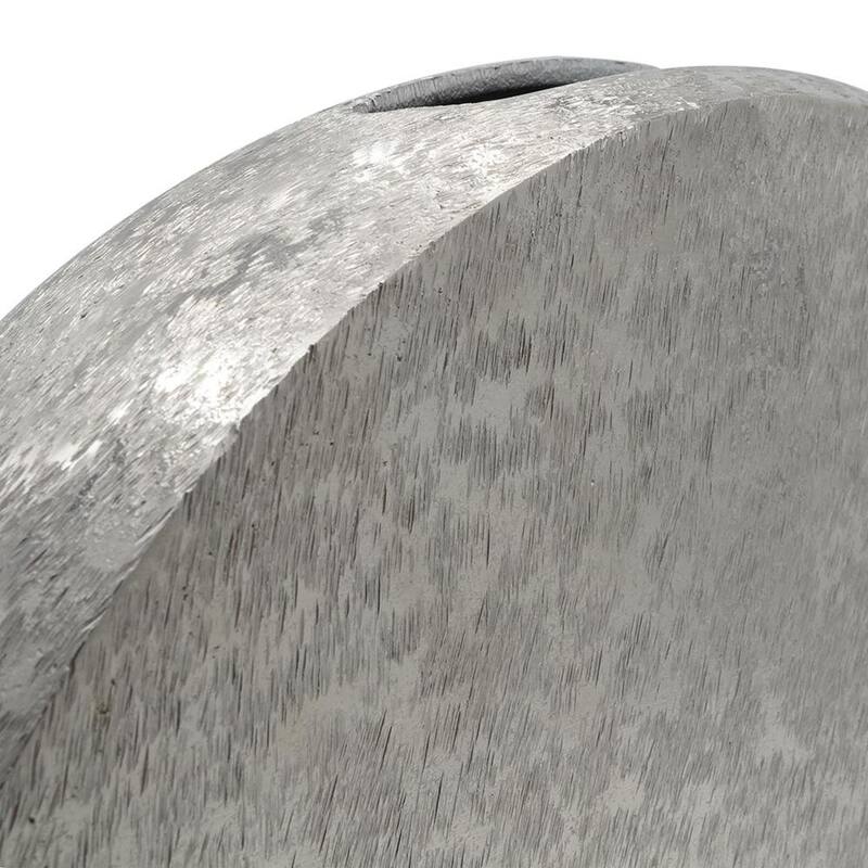 15" Silver Aluminum Round Disc Table Vase - 15.00