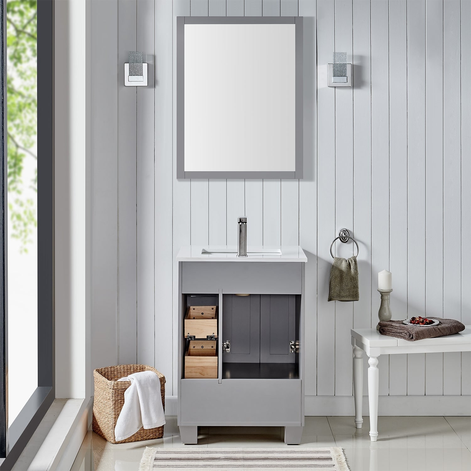 bathroom vanity 24 inch gray