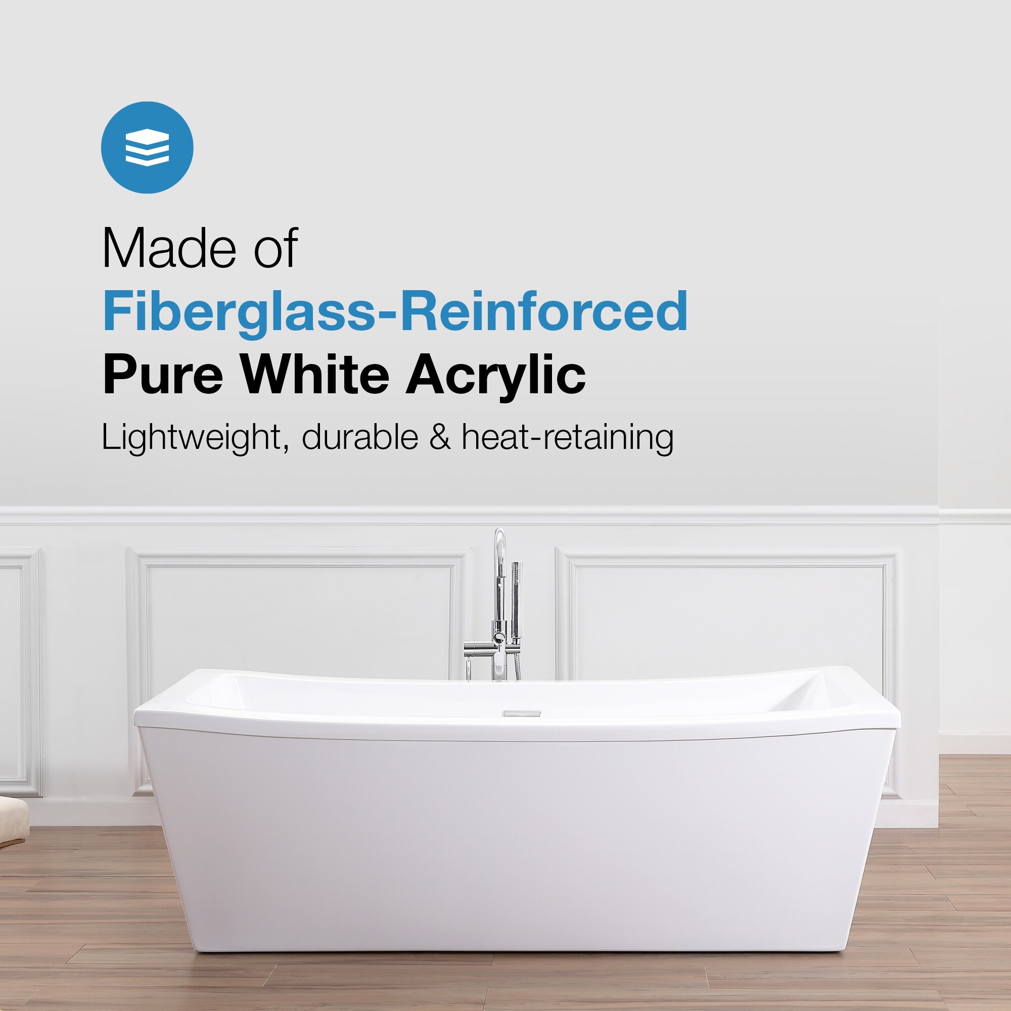Shop Ove Decors Terra 70 Inch Freestanding Acrylic Bathtub