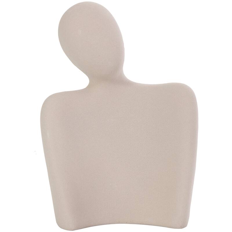 Cream Ceramic Nesting Family People Decorative Sculpture (Set of 3)