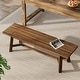 preview thumbnail 1 of 14, 55'' Solid Wood Dining Bench, Farmhouse Long Bench for Kitchen Entryway Dark Brown