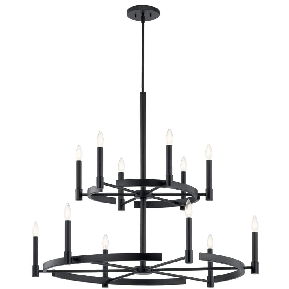 Kichler Tolani 12 Light Chandelier in Black