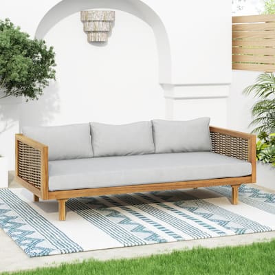 Claremont Collection 3-Person Daybed - All-Weather Wicker Frame With Cushioned Seat‌
