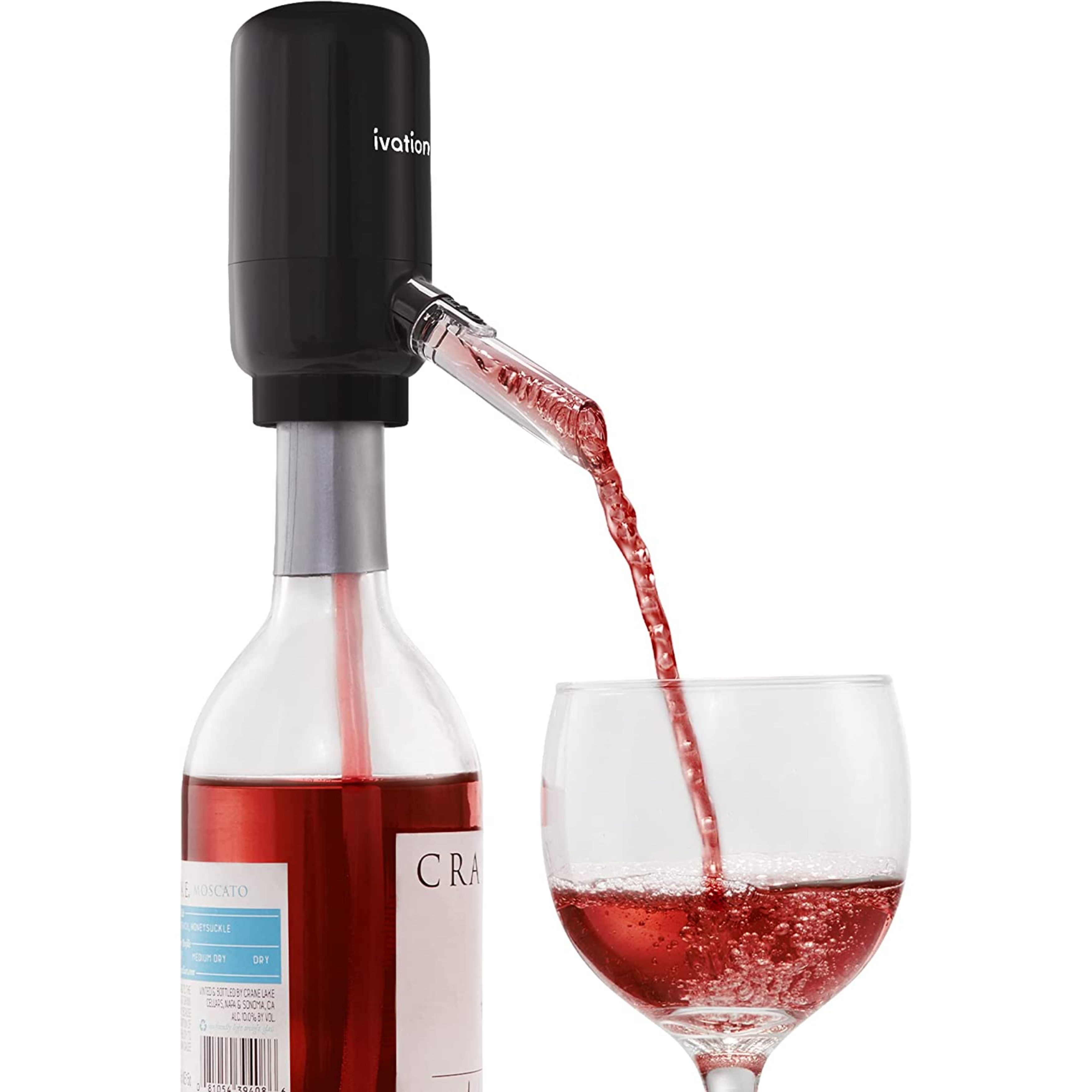 Ivation Electric Wine Aerator and Dispenser with Flexible Tube