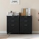 preview thumbnail 6 of 4, 3-Drawer File Cabinet with Lock, Mobile Under Desk Filing Cabinet for Home Office, Wood Storage Organizer