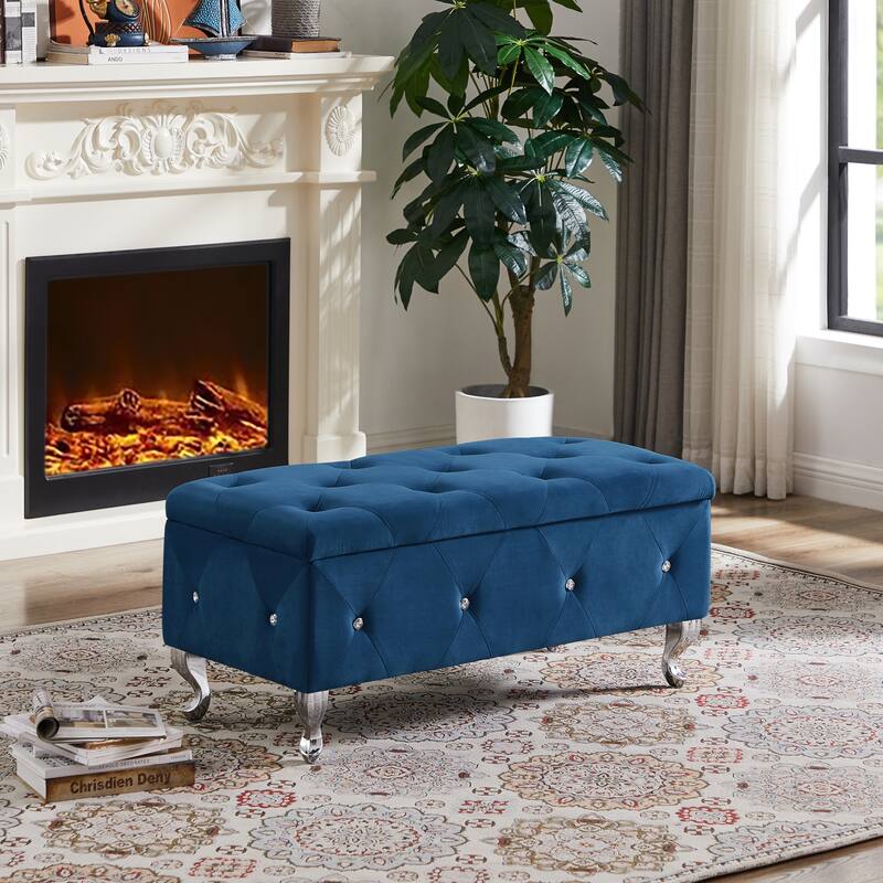 Storage Bench, Flip Top Entryway Bench Seat with Safety Hinge, Storage Chest with Padded Seat