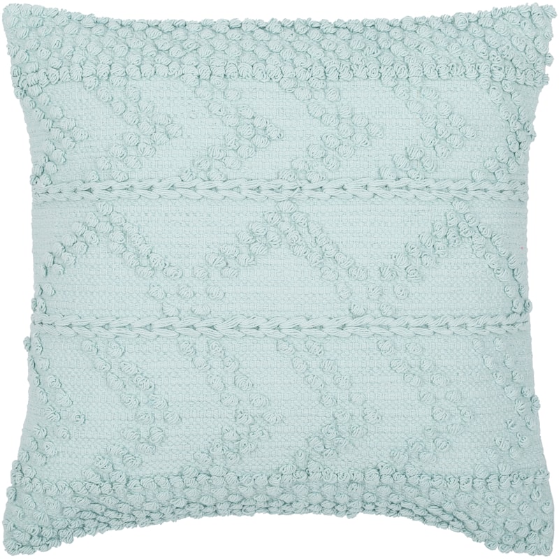 Artistic Weavers Nadra Textured Chevron Bohemian Pillow - Seafoam - 20"H x 20"W - Down