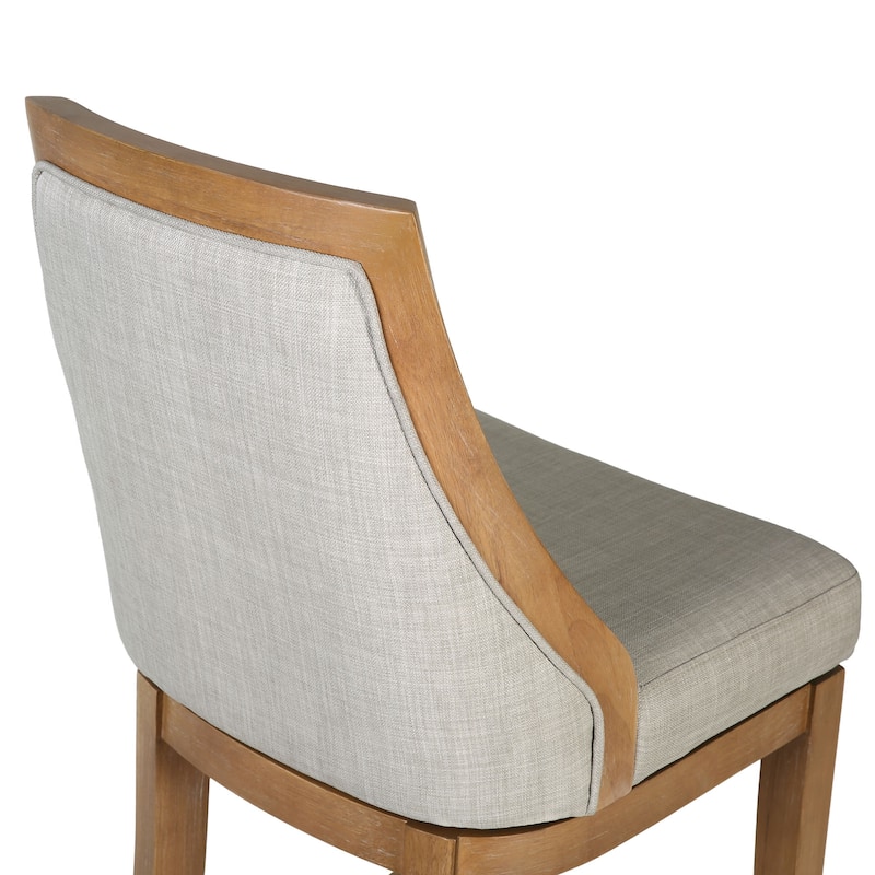 Ellis Bar Stool with Solid Wood Frame and Upholstered Seat and Back