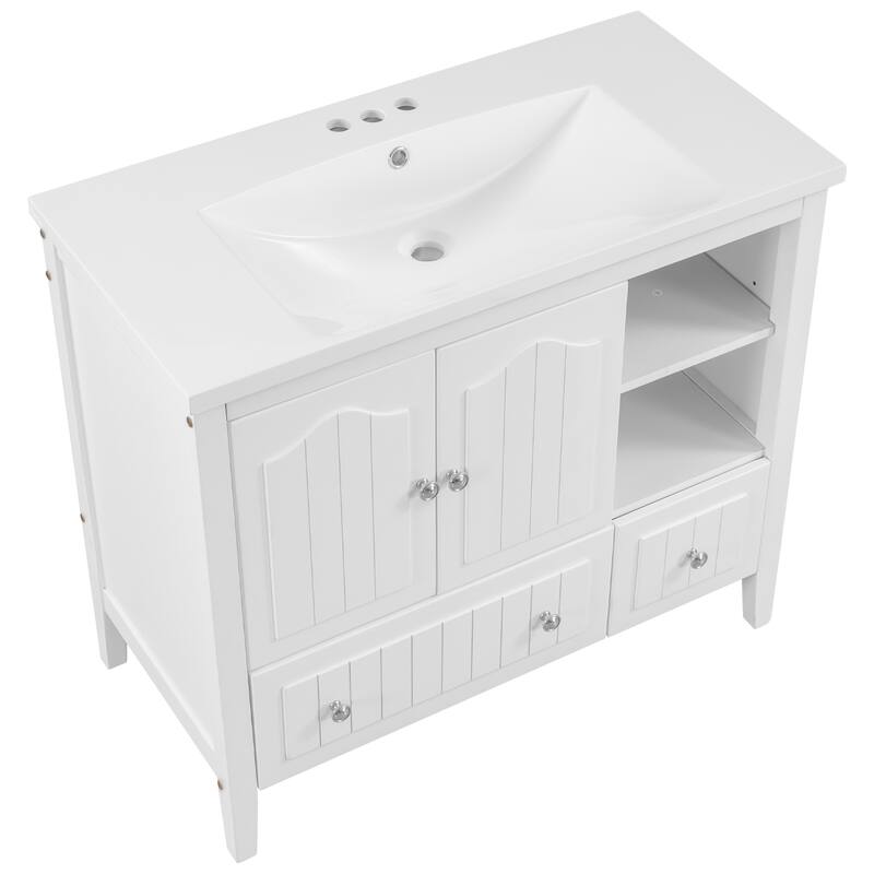 36" Bathroom Vanity with Solid Wood Frame