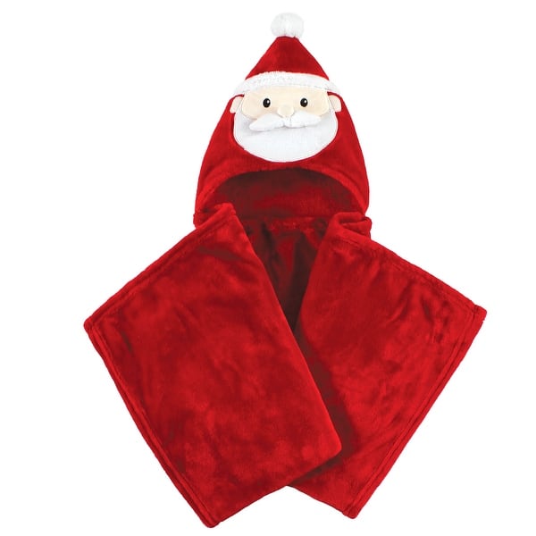 slide 1 of 1, Hudson Baby Unisex Baby and Toddler Hooded Animal Face Plush Blanket, Red Santa, One Size - Red Santa - One Size One Size - Red Santa