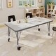 preview thumbnail 21 of 47, 24''W x 48''L Thermal Laminate Activity Table - Adjustable Short Legs Light Gray Top/Silver Frame