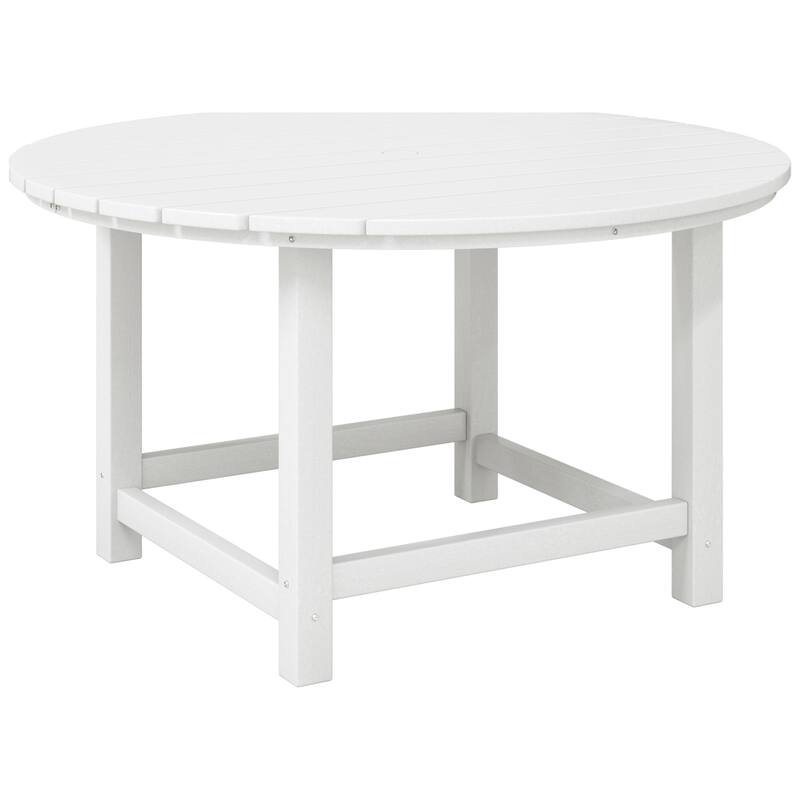 Polytrends Laguna Kids Outdoor 38" Round Poly Dining Table for Children - White