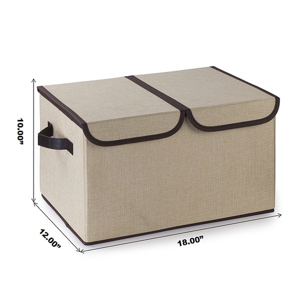 dimension image slide 3 of 3, Enova Home Collapsible Storage Bins with Cover Set of 3