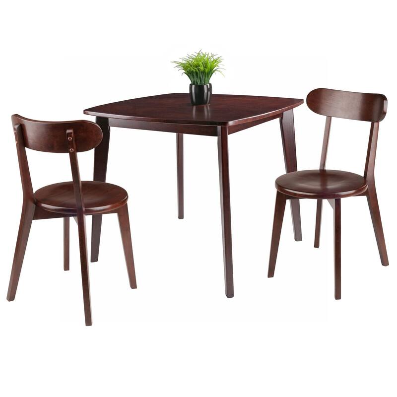 Pauline 3-Pc Set Table with Chairs, Walnut Finish