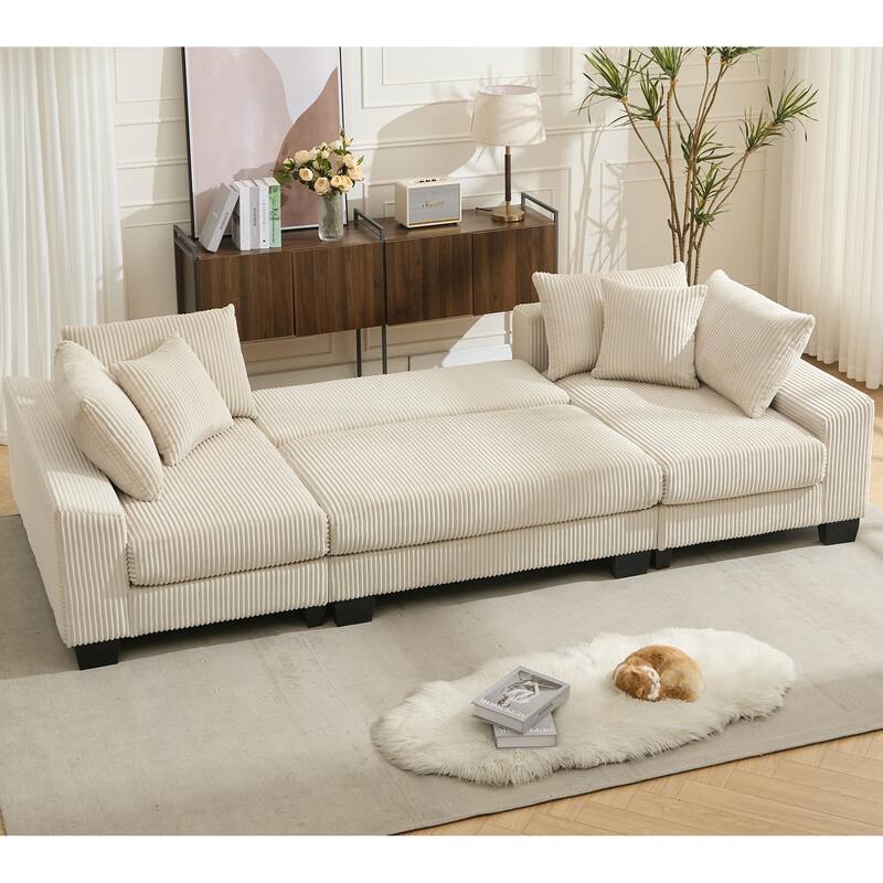 114" Sleeper Sofa U Shaped Sofa