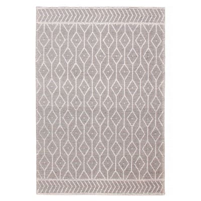 ECARPETGALLERY Braid weave Sienna Grey Wool Rug - 6'2 x 8'10