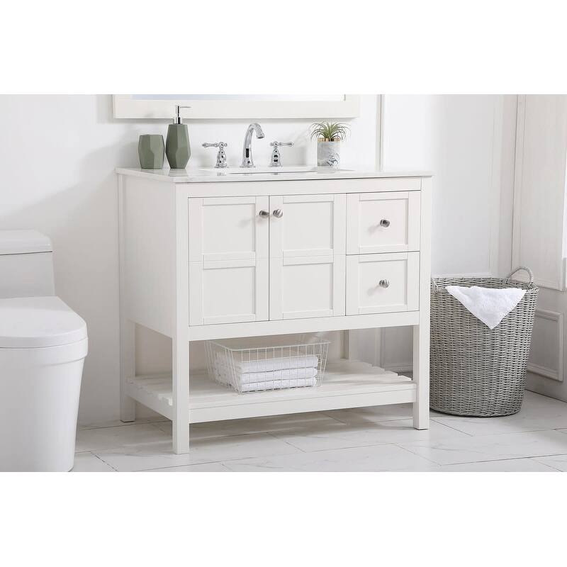Elegant Lighting VF16436 Theo 36" Free Standing Single Basin Vanity