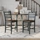 preview thumbnail 4 of 15, Jonah Farmhouse Wood Ladder Back Counter Height Chairs by Furniture of America (Set of 2) Antique Grey