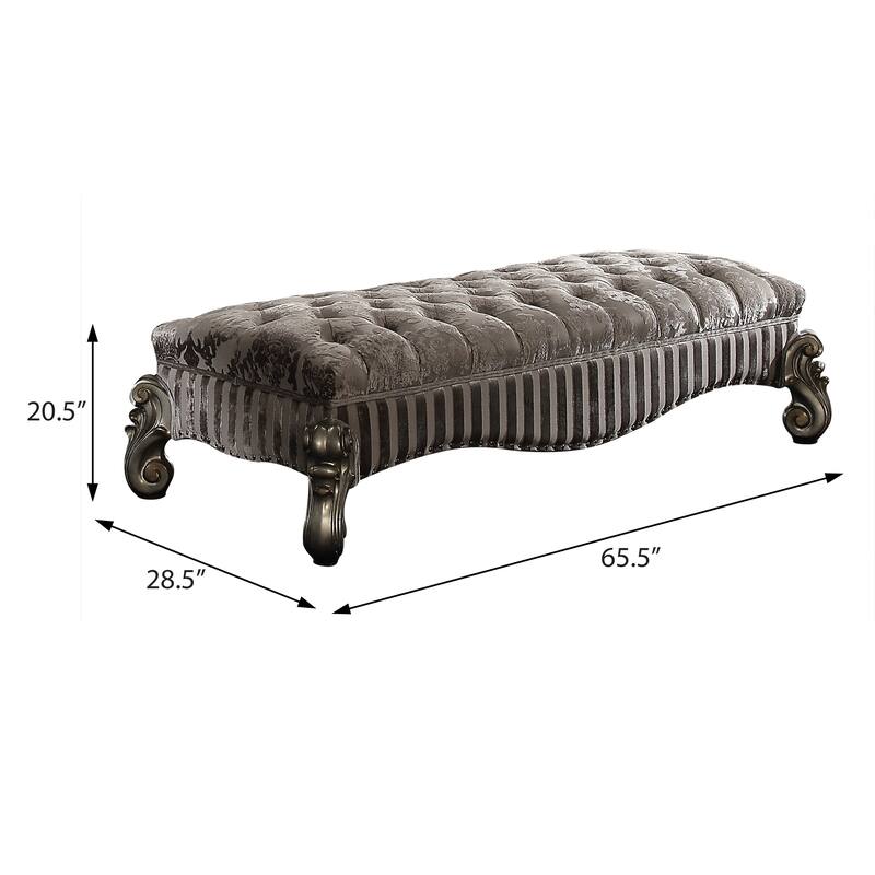 Calvert Antique Platinum Padded Seat Bench