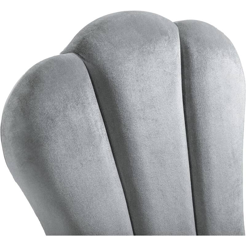 Silver Gray Finish Modern Upholstered Side Chairs Set