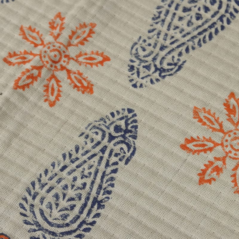 Novica Handmade Tangerine Palace Cotton Table Runner And Placemat Set (7 Pieces)